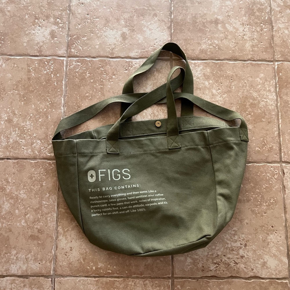 NWOT FIGS olive tote